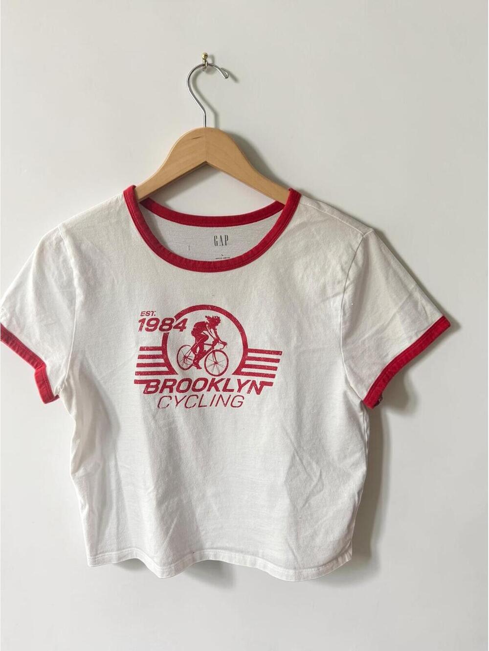 GAP Brooklyn Cycling Graphic Ringer Tee